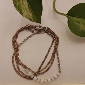 Set of 2 gold tone chain bracelets
